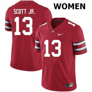 Women's Ohio State Buckeyes #13 Gee Scott Jr. Scarlet Nike NCAA College Football Jersey Hot Sale ZXW0144ZI